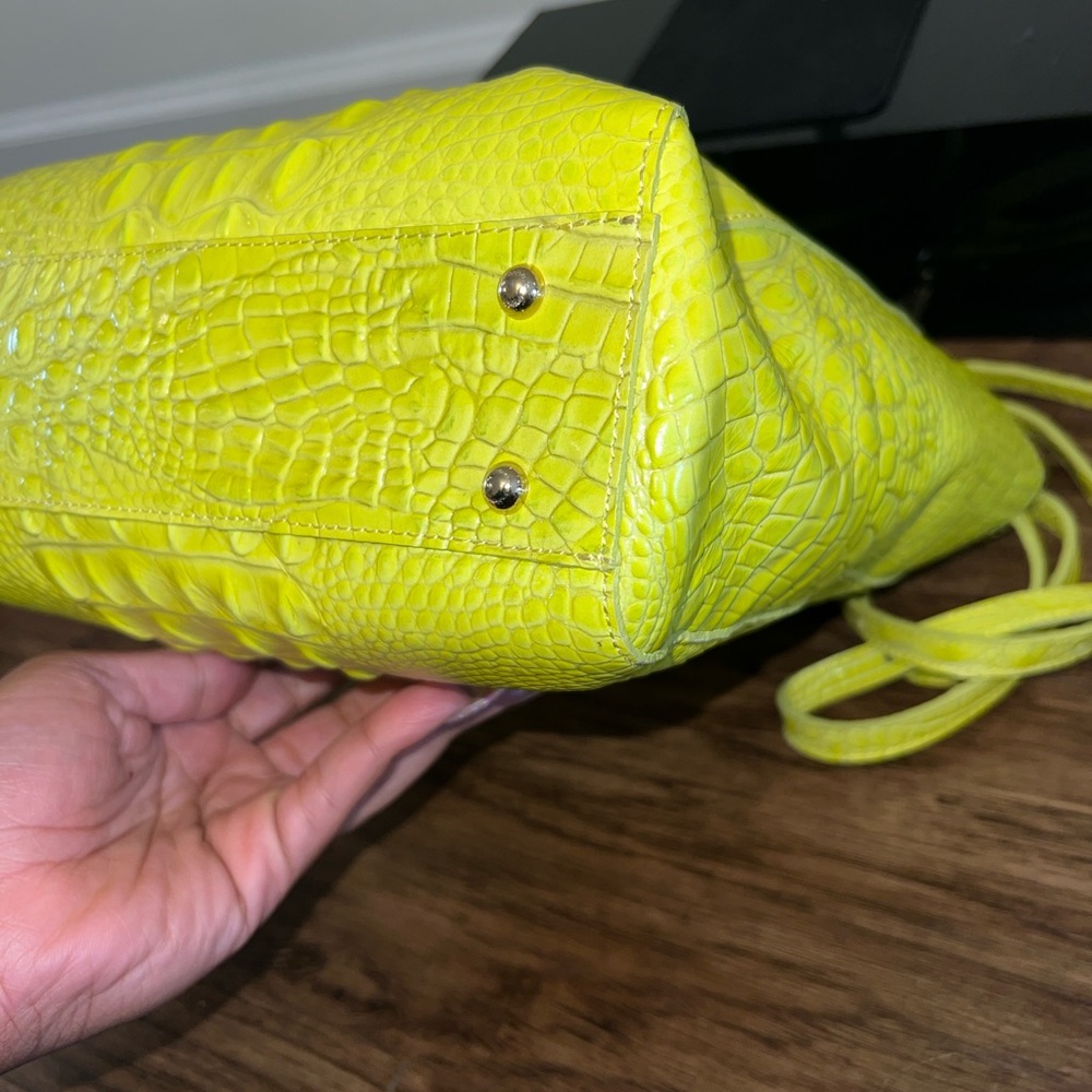 Brahmin Small Caroline Handbag/Crossbody in Neon Yellow - Picture 7 of 13